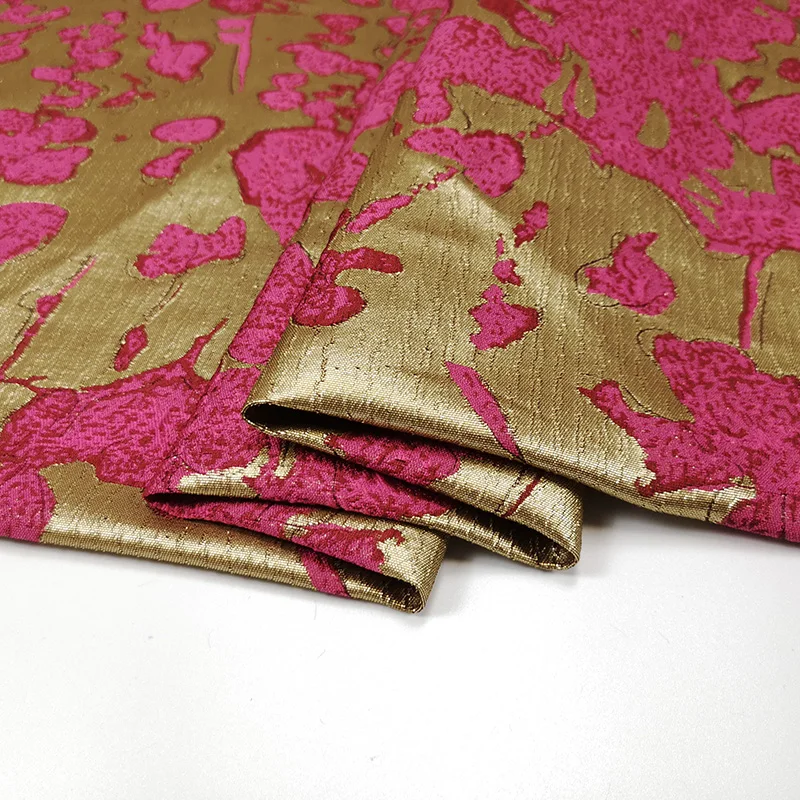 

Jacquard Brocade Gold Silk Fabric Brand Fashion Design Autumn Winter for Dress Windbreaker Cloth by the Meter Diy Sew Materi
