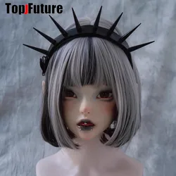 Vintage Y2K Gothic Lolita Harajuku Punk Spiked Hairband (Black)