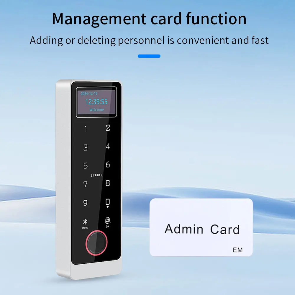 Access Control WiFi TUYA Access Control System Fingerprint StandAlone Keypad Metal IP67 Rainproof LED LCD Display