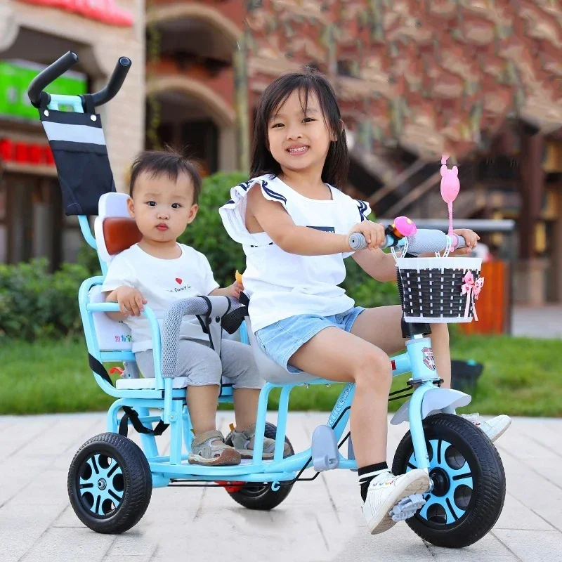 Baby Twin Stroller &ndash; Double Tricycle Bicycle for 0-6 Years, Lightweight and Versatile Pram for Infants and Toddlers