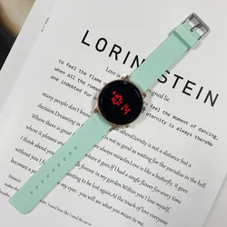 Elegant Unisex LED Watch with Silicone Strap - Stylish Digital Timepiece for Women and Men, Casual Sports Design (Green)