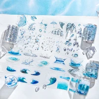 8cm/2M Sea Wave PET Scrapbooking Supplies Journal Sticker Masking Tape Painting Decorative Adhesive Tape Aesthetic Stationery 1