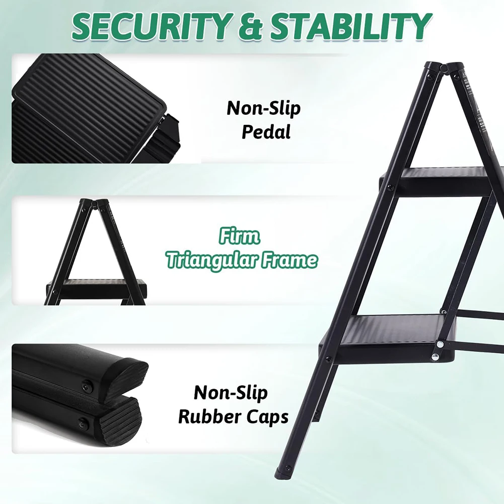 Work Ladder Platform Ladder Folding Step Stool Heavy Duty 330 Lbs Load Stepladder Small Kitchen/Closet Ladder for Adults/Kids Step