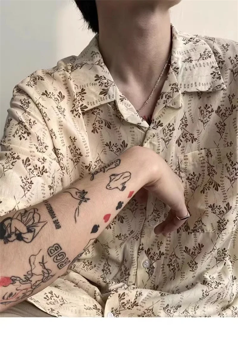 Hawaiian Shirt for Men Small Flower Cuba Collar Vintage Holiday Beach Couple Clothing Male Top Summer 2024 3