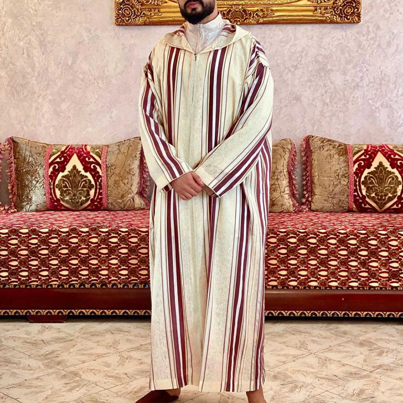 

Muslim Men Clothing Kaftan Robes Pakistan Traditional Ethnic Loose Middle East Thobe Kurta Arab Abaya Turkish Dress Dubai Islam