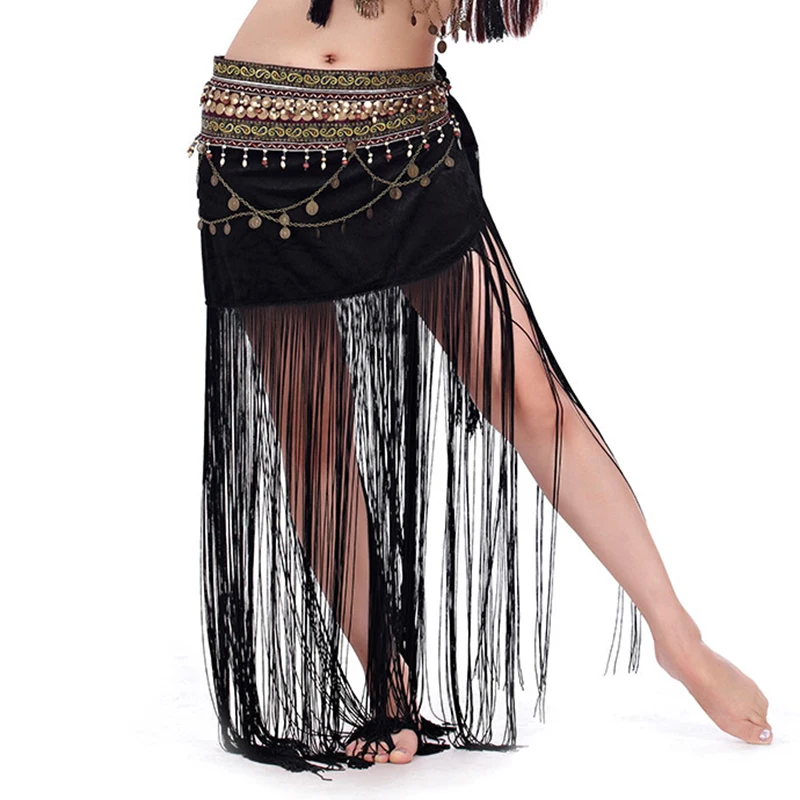 Tribal Belly Dance Clothes Gypsy Costume Accessories Long Fringe Cotton  Wrap Hip Scarf With Beads - Belly Dancing - AliExpress