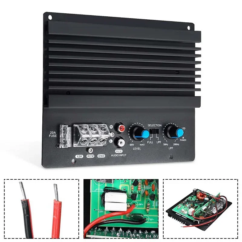 MAX600W Mono Car Audio Subwoofer Driver Power Amplifier Audio Module Car Amplifier Mono Power DC12V HIFI Audio amplifier board