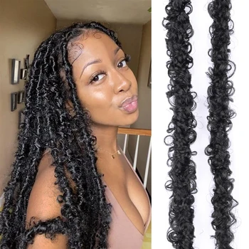 Wholesale Synthetic Butterfly Fausse Locks Crochet Braids Hair Faux Butterfly Locs Braids Extensions For Women 1
