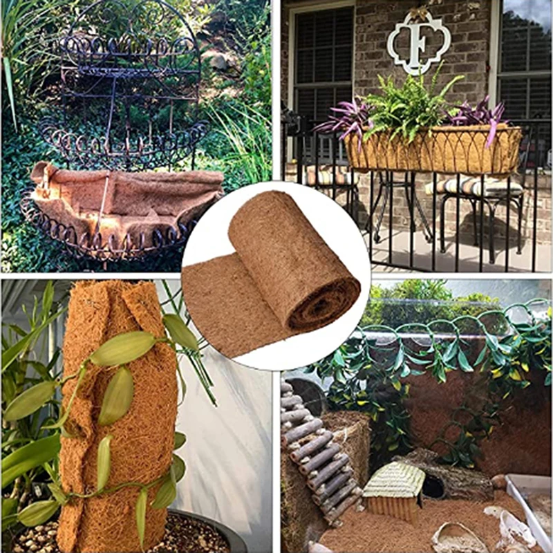 Description Picture 3 of itemCoconut Liner Sheet Coco Plant Fiber Roll Natural Carpet Mat Reptile Bedding Supplies Winter Insulation Flowerpot Basket Supply