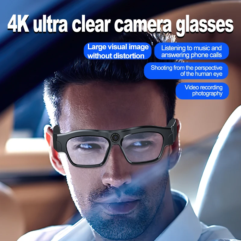 Bluetooth glasses, 4K high-definition video glasses camera