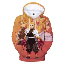 

Unisex Hoodies Funny Demon Slayer Kimetsu No Yaiba Rengoku Kyojuro Print Anime Hoodie Demon Slayer 3d Graphic Hooded Sweatshirts