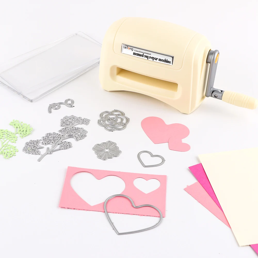 Mini Manual Dies Cutting and Embossing Machine Beige Colors DIY Handcraft Die-Cut Machine Craft Scrapbooking Album Cutting Tools