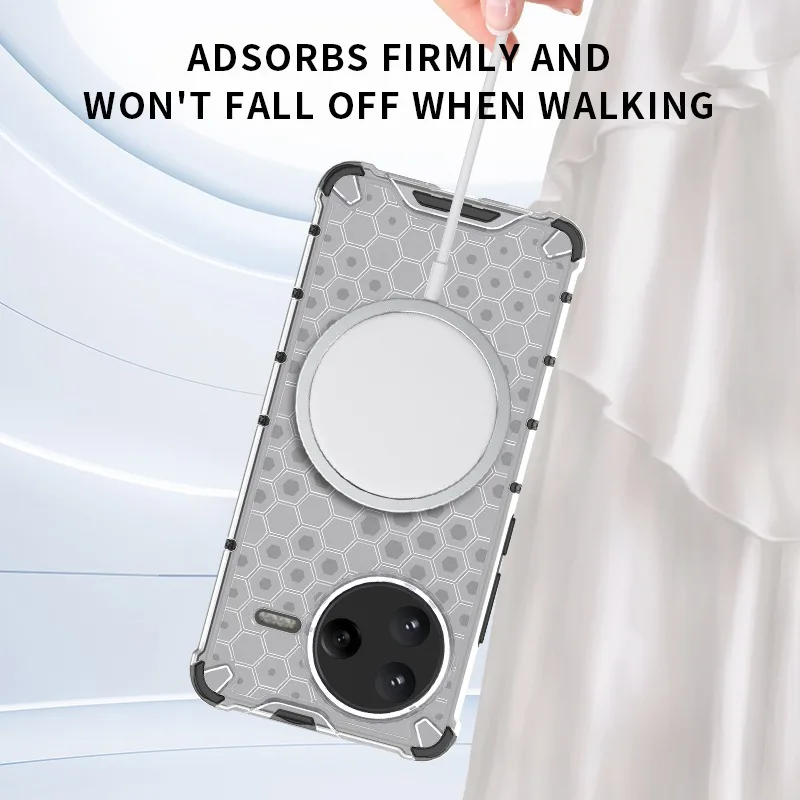 Magnetic Shockproof Clear Phone Case with Air-Cushion Protection