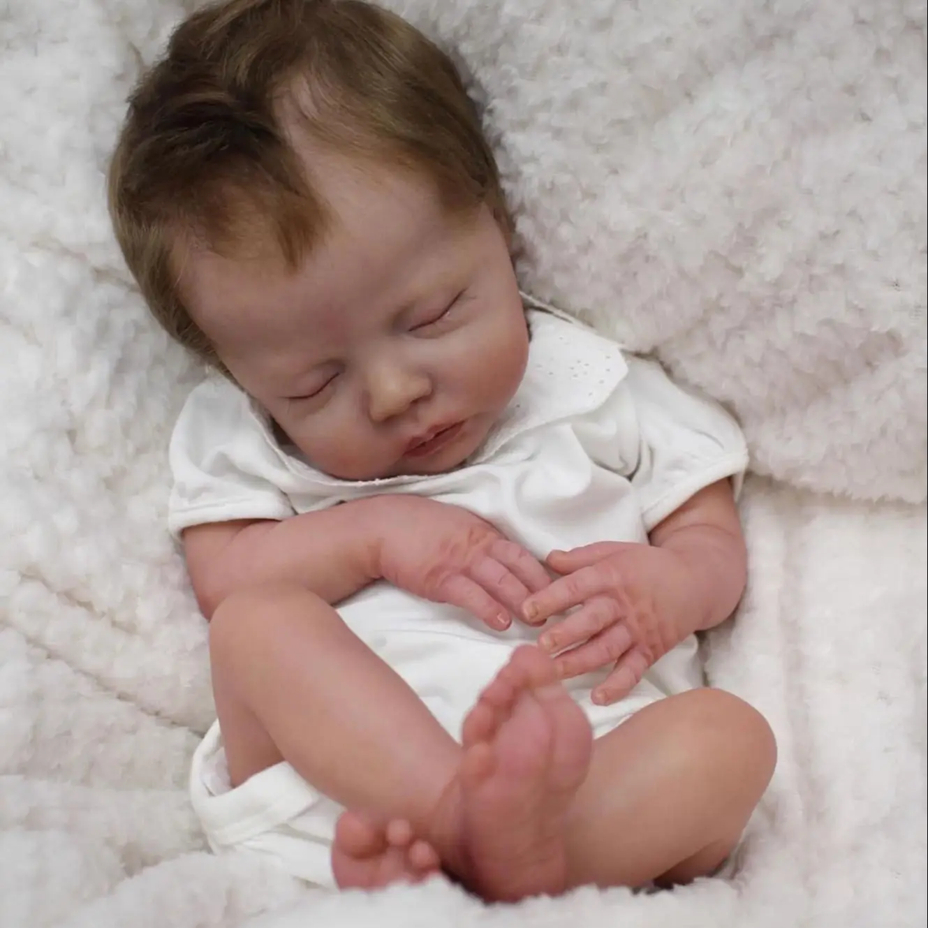 

Bebe Reborn Deliah 18inch Newborn Baby Cuddly Body Soft Silicone Doll 3D Skin with Visible Veins Handmade Children Gift