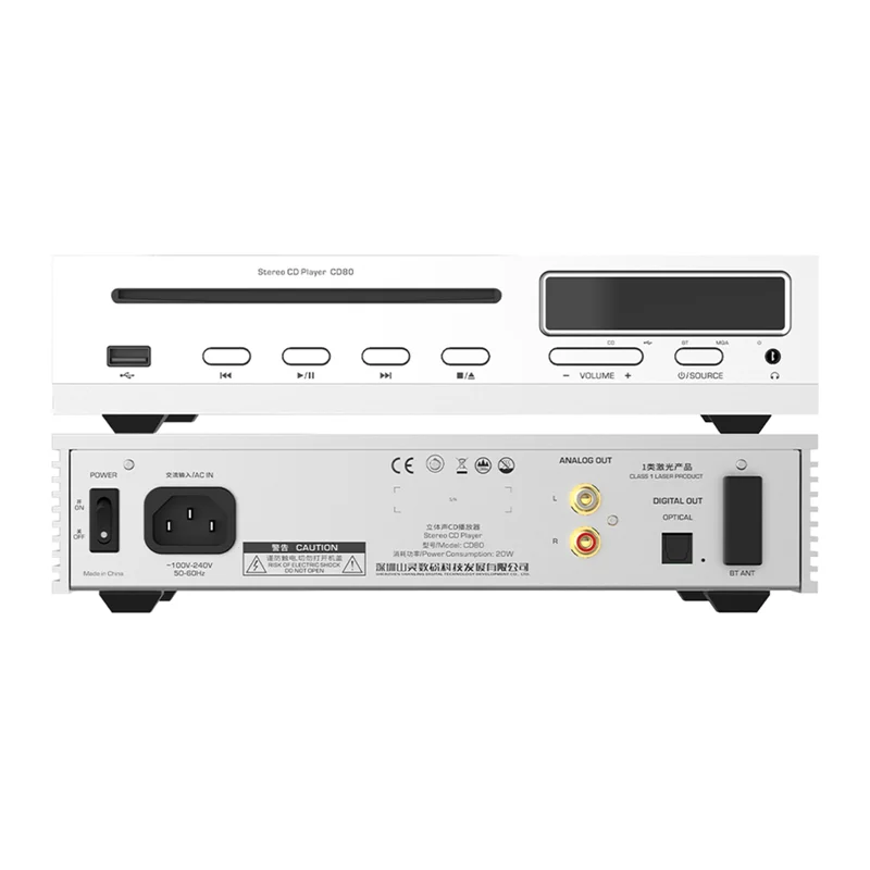 SHANLING CD80 MQA CD 플레이어, 필립스 드라이브, ES9219MQ DAC, LTA8092 앰프 칩, 고해상도 오디오, 블루투스 입력 LDAC