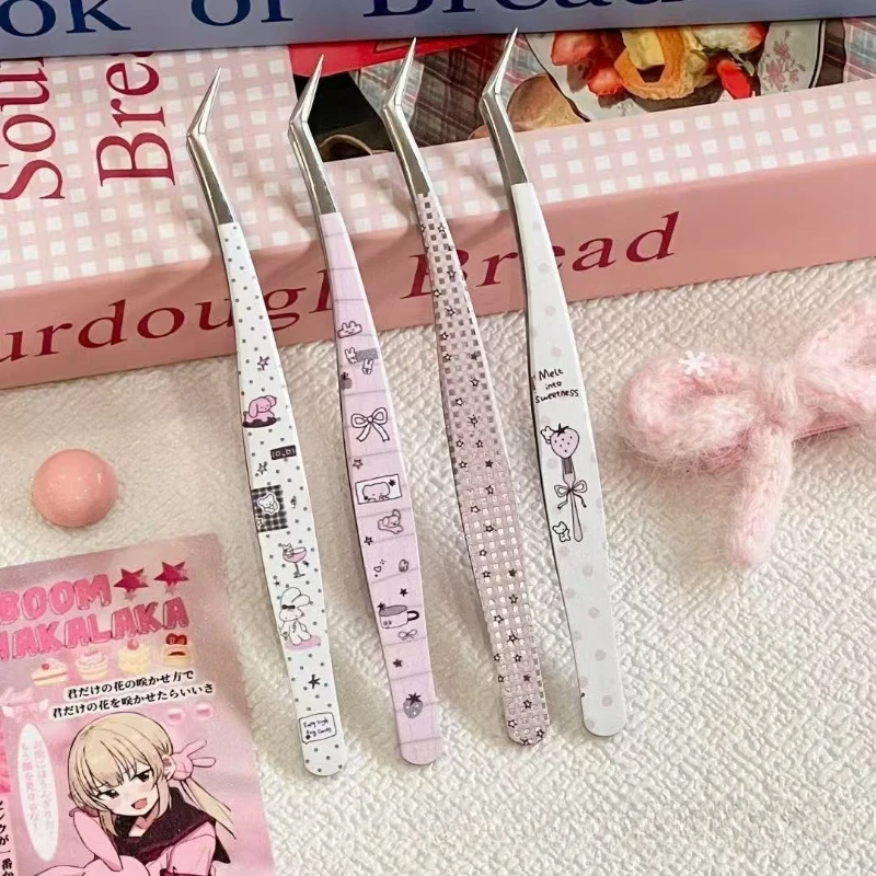 귀여운 저널링용 핀셋 DIY 스티커 공예 도구, 다육식물 포토카드 장식 스크랩북용 뾰족한 팁, 미세 그립 클립
