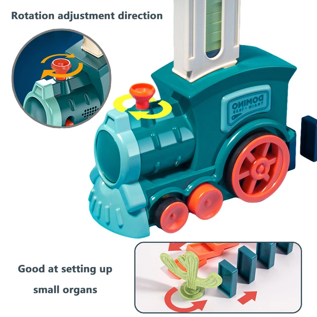 Child Domino Train Car Set Sound Light Automatic Laying Domino Brick Colorful Dominoes Blocks Game Educational DIY Toy Kids Gift 3