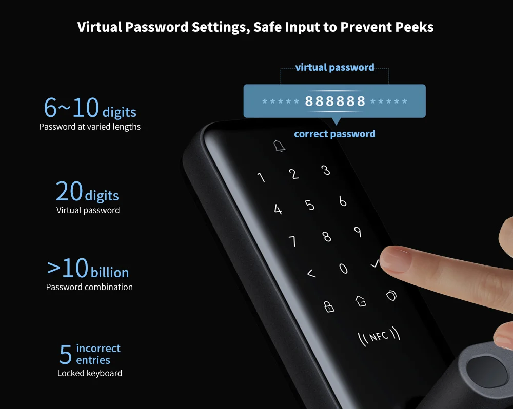 N200 N100 Smart Door Lock Fingerprint Locks For Bluetooth Password NFC Unlock Mi