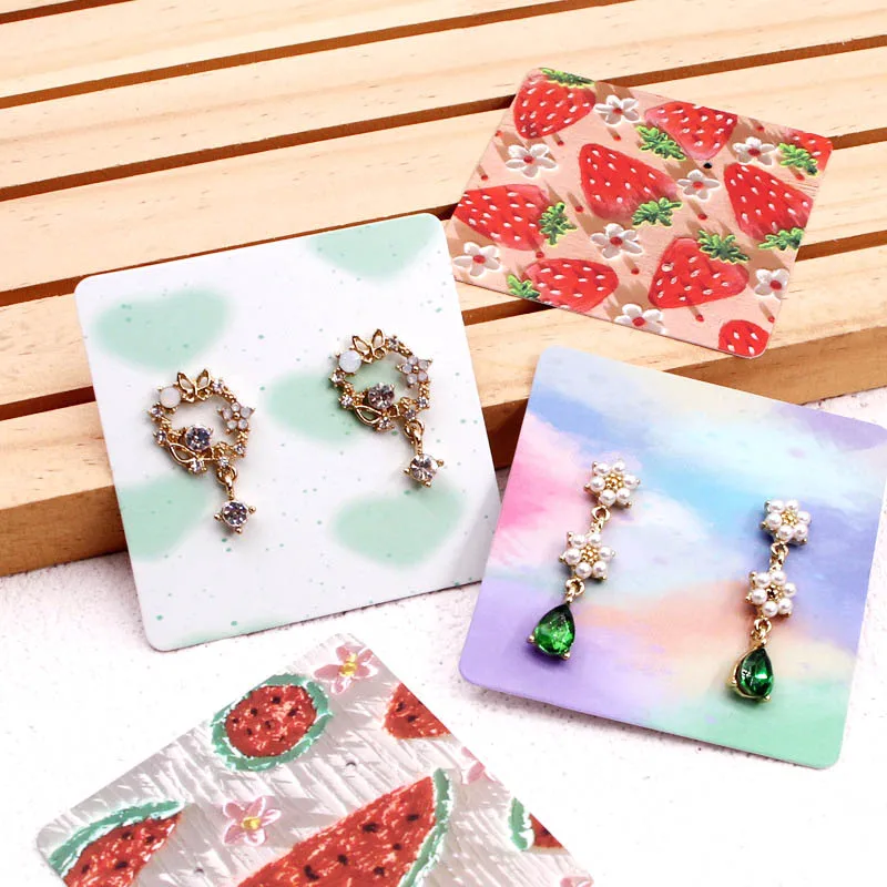 50pcs Jewelry Display Card Earring for Small Business Cardboard Packaging  Organizer DIY Necklace Stand Bag Material Set Supplies