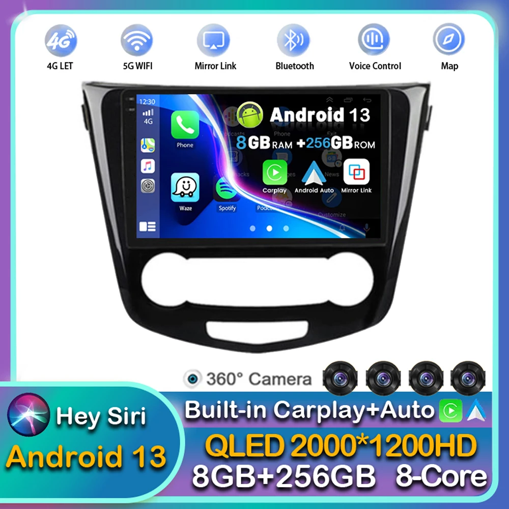 

Android 13 Carplay Auto Car Radio For Nissan X-Trail X Trail 3 T32 2013 2014 2015 2016 2017 Multimedia Player Stereo WIFI DSP 4G