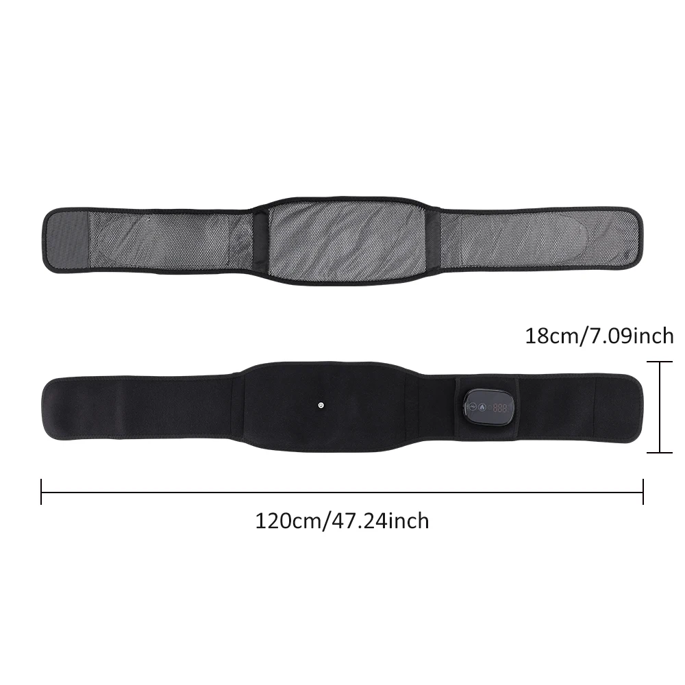 Cordless Vibration Heating Massage Waist Belt Red Light Hot Compress Maasager Re
