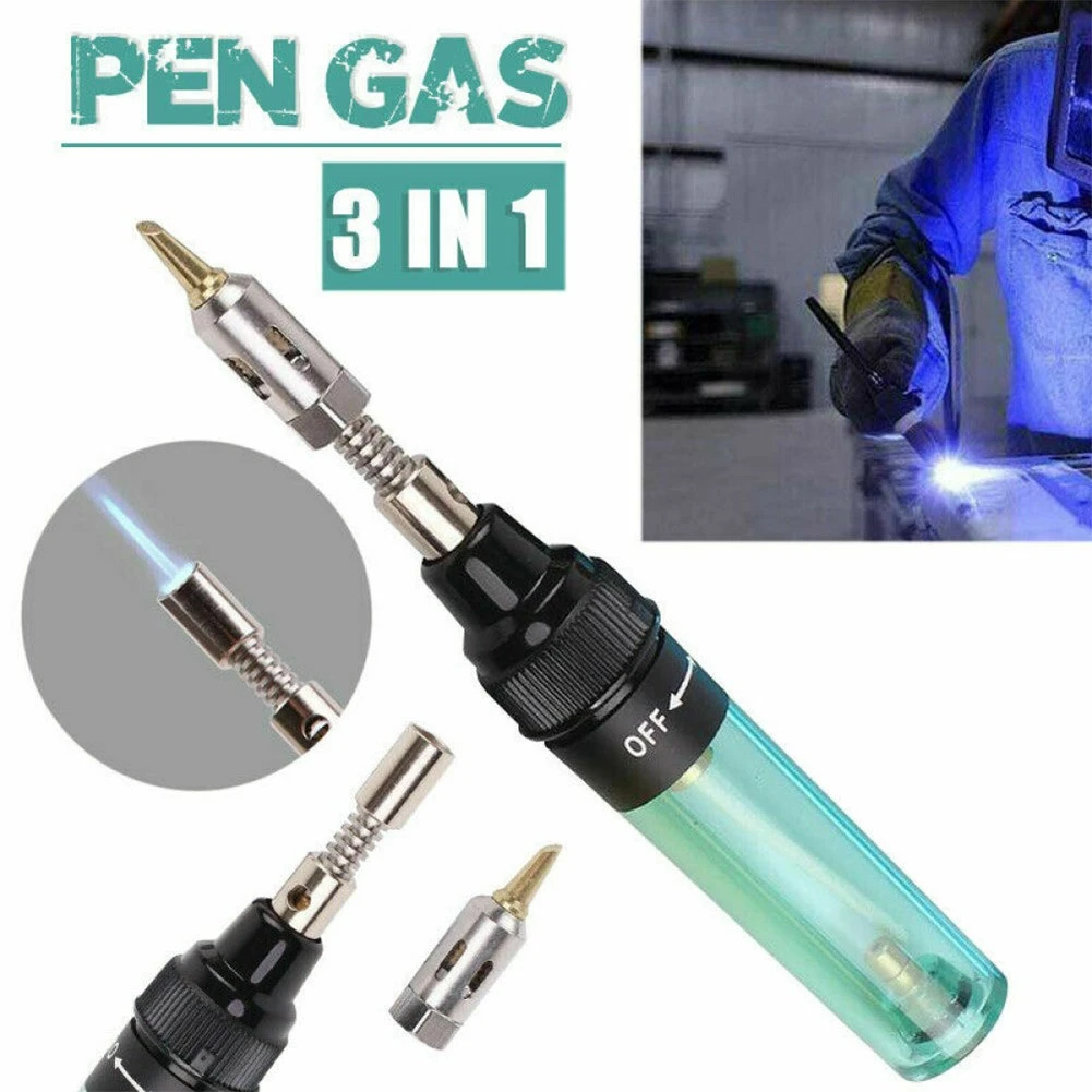Portable 3In1 Alkane Gas Mini Soldering Iron Pen Soldering Gun Soldering  Tool Cordless Kit For Workshop Welding Equipment