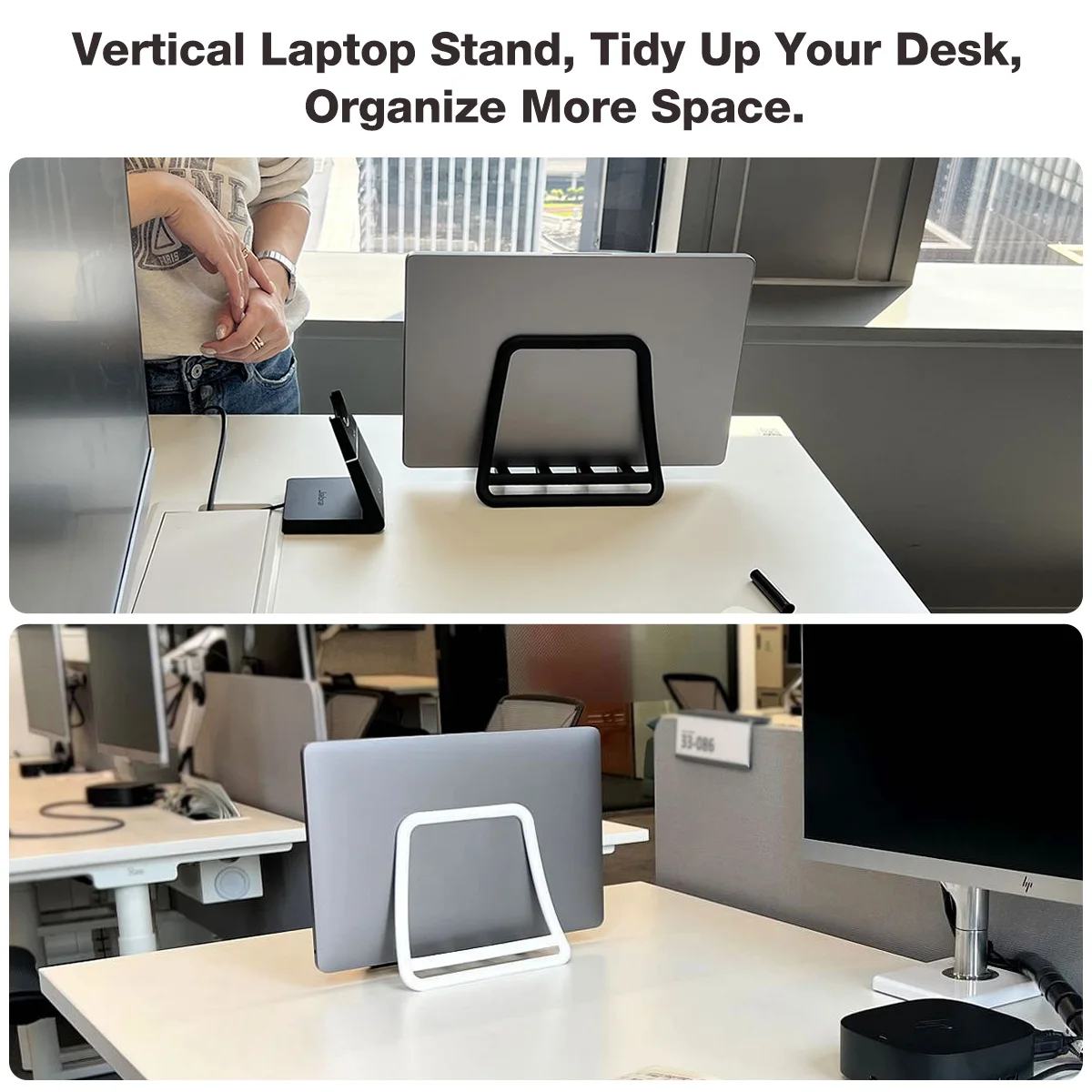 Fonken Universal 수직형 노트북 태블릿 스탠드, 접이식 태블릿 데스크탑 스탠드, 노트북 베이스, 중력식 직립형 컴퓨터 스탠드