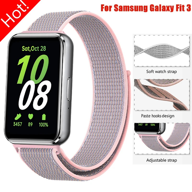 Nylon Strap for Samsung Galaxy Fit 3 Band Nylon Bracelet Correa for Samsung Galaxy Watch Fit 3 Replacement Wristband Accessories