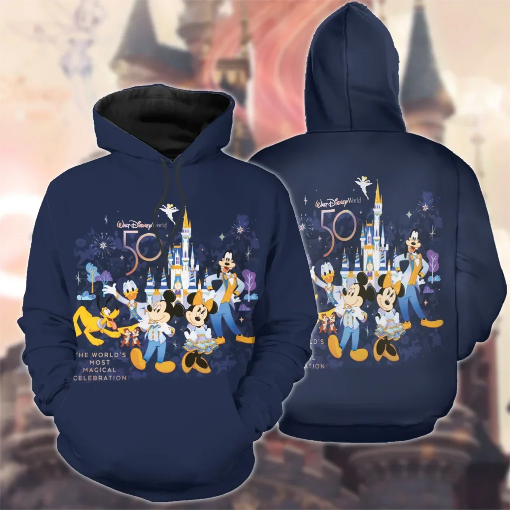 

Walt Disney World 50th Anniversary 50 Magic Years 3d Hoodie Walt Disney 1971-2021 Unisex Hoodie Gift for Man Woman Hoodie