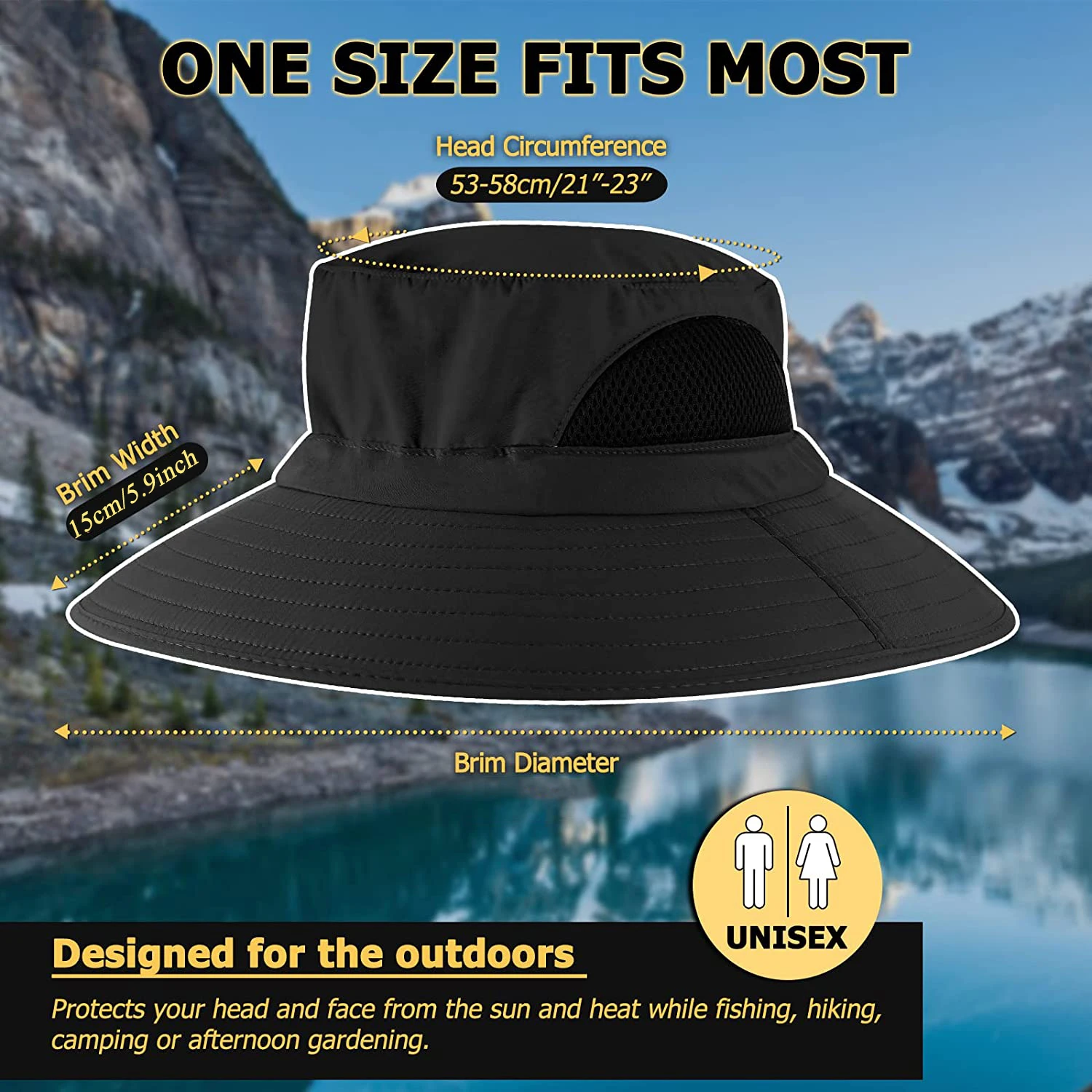 Waterproof Sun Hat Outdoor Uv Protection Bucket Mesh Hat