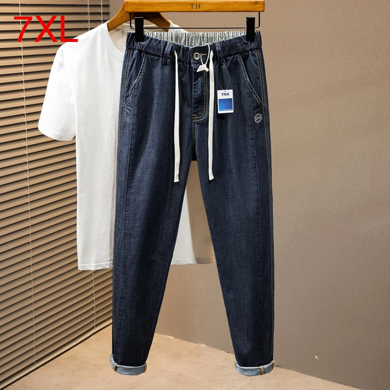 

Men Jeans Denim Pants Oversize Streetwear Hip Hop Baggy Retro Jeans Trousers High Quality Classical 7XL Korean Style Fashion
