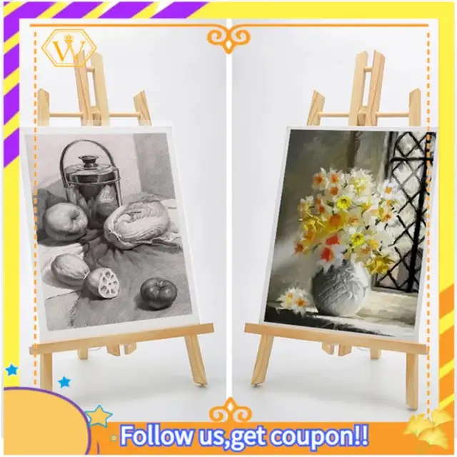 Latest-6Pcs 16 Inch Wood Easels,Easel Stand For Painting Canvases,Tabletop Display Easel,Painting Easel, Kids Student Easels Dur 3