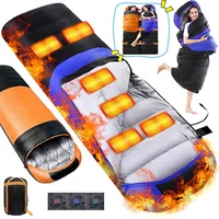 Hiver -5 ℃   Sac de couchage chauffant USB portable adulte électrique thermique chaud 4 saisons Camping en plein air randonnée voyage (sans batterie externe 1