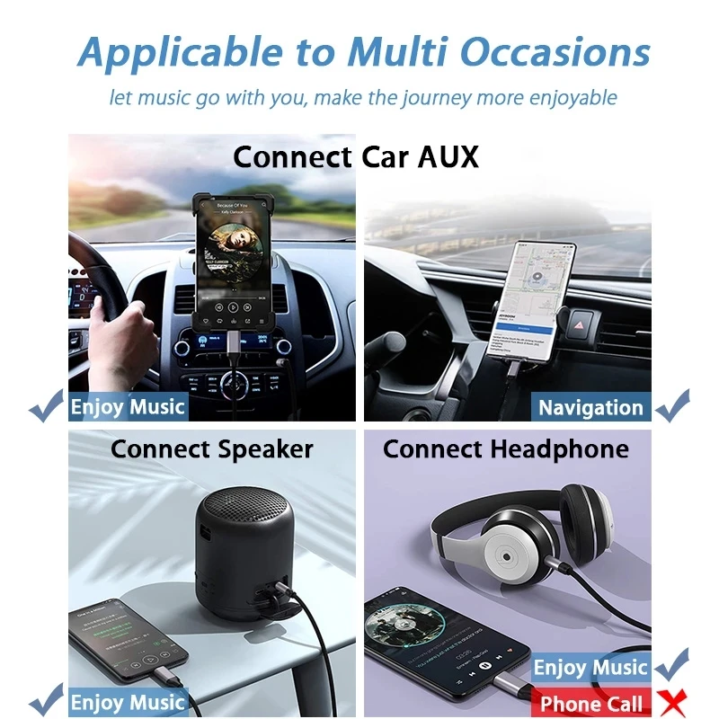 USB Type C to 3.5mm Aux Audio Cable For iPhone 15 Pro Plus Max Samsung S23 Oneplus Car Headphone Speaker 3.5 Jack Aux Cord