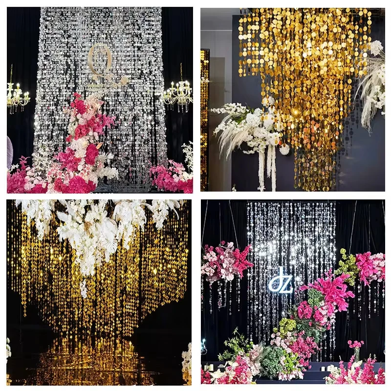 Sequins Hanging Foil Curtain Backdrop 100 Strips For Birthday Party Home Valentine's Day New Year