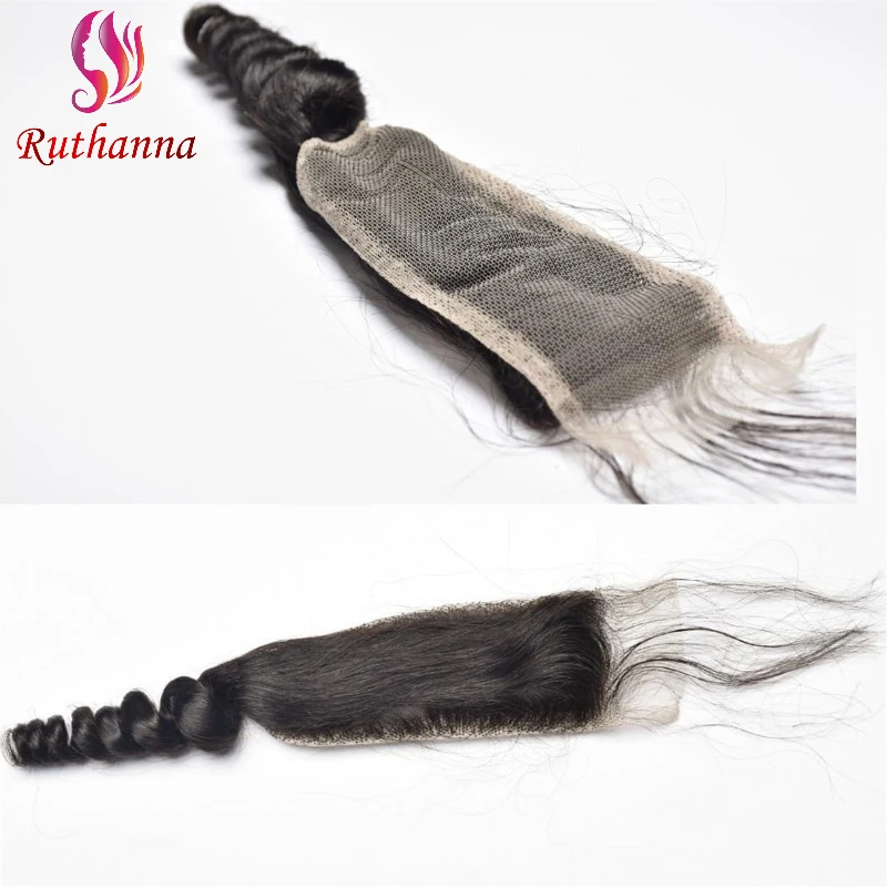2x6 Lace Closure Loose Wave Human Hair Pre-Plucked Hairline Brazilian Virgin Hair Soft Transparent Lace Closure For Women