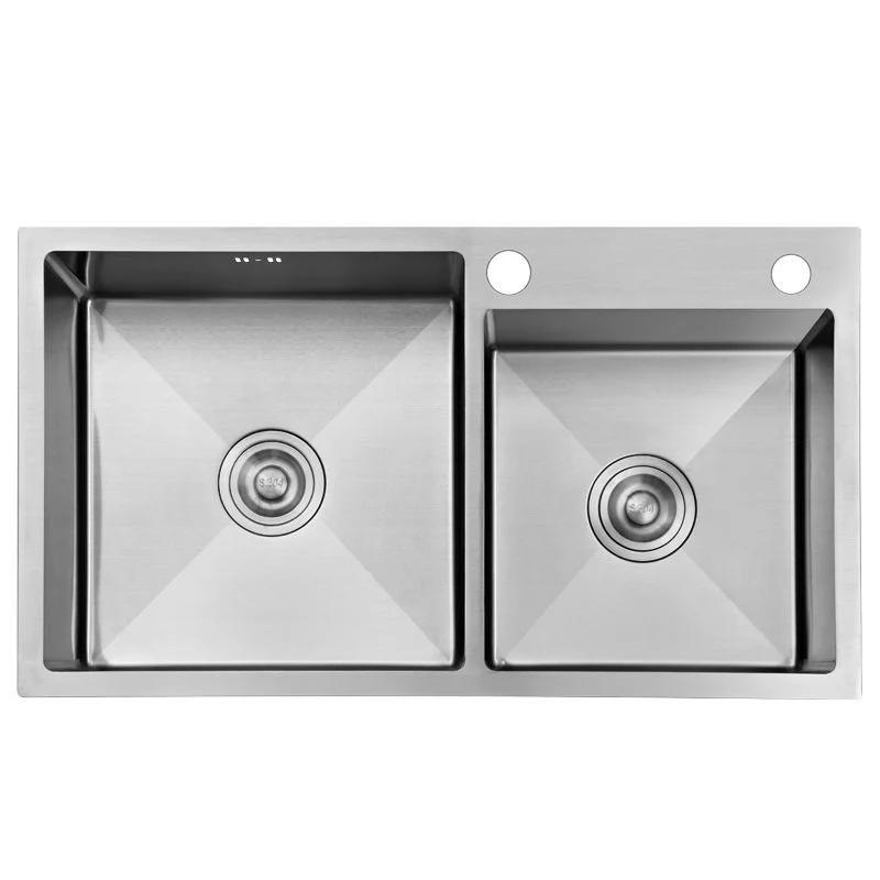 Kitchen Sink Double Groove Double Bowl Vegetable Washing Basin Pots 304 Stainless Steel Kitchen Sinks with Soap Dispenser 6