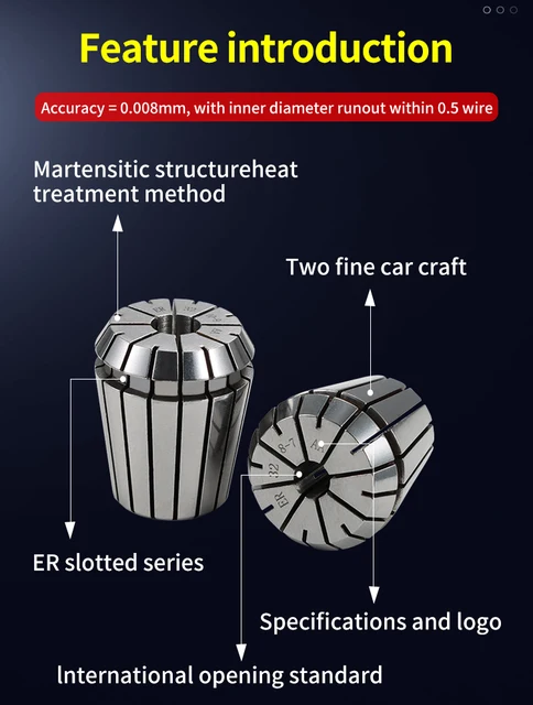 Pinze ER11 Per CNC - Set Da 2 Per Fresatrici E Macchine Incisione - Foto 11