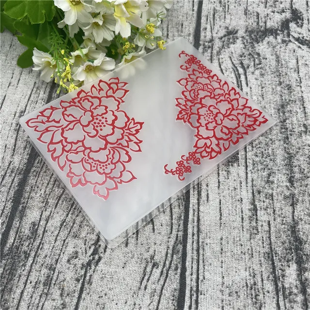 خرید و قیمت Kwan Crafts Rose Flowers Wedding Deco Plastic Embossing Folders  for Card Making Scrapbooking and Other Paper Crafts, 12.1x15.2cm