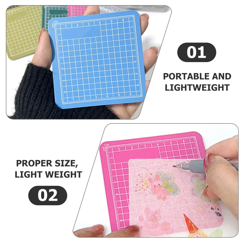 6개 PVC 커팅 매트 미니 조각 매트 양면 무광 공예 커팅 보드 DIY 프로젝트 패드 바느질 공예 매트
