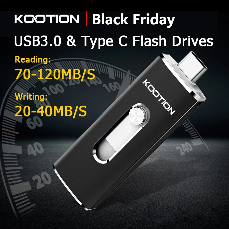 KOOTION U21 타입 C USB 플래시 드라이브, 32GB 64GB 128GB 256GB, OTG 펜 드라이브 메모리 스틱, USB 키 3.0 펜드라이브, 안드로이드 PC 노트북용