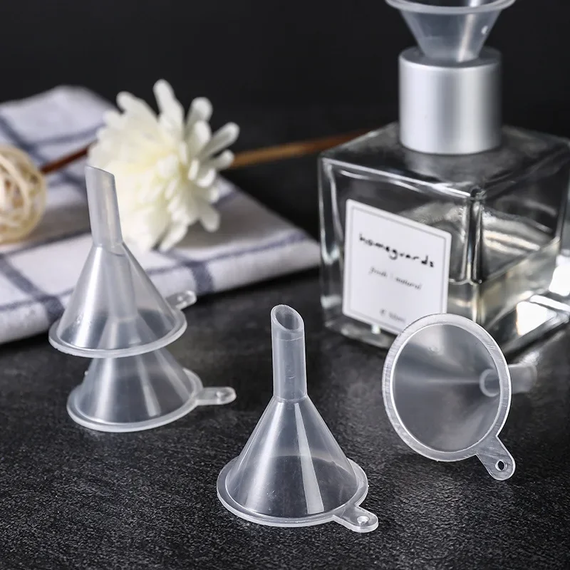Plastic Filter Funnel 10PCS Mini Clear Funnel Small Mouth Liquid Oil Funnel Plastic Laboratory Supplies Tool School Experimental Supplies
