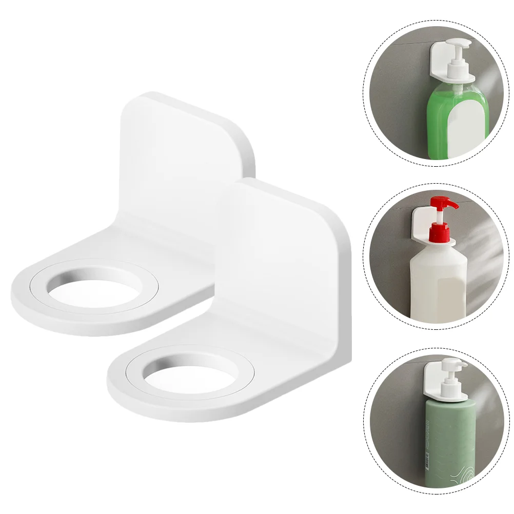 

Fomiyes Wall Mounted Shelves Shower Bottle Rack Hook 2Pcs Adhesive Wall Mounted Shampoo Dispenser Bottle Holder Hook Liquid Soap
