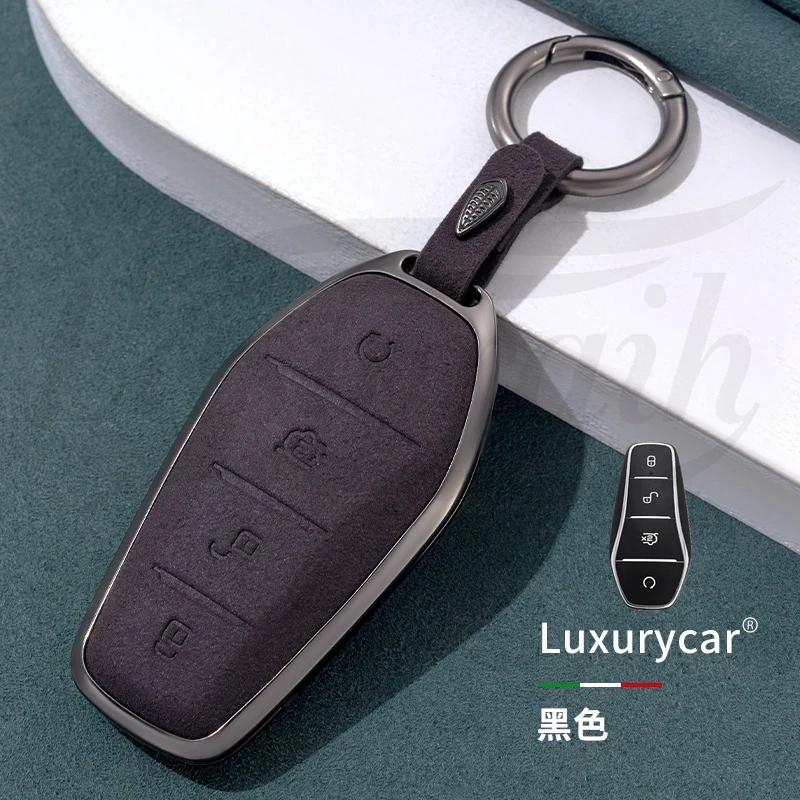 

Car Suede Key Case Cover Holder Chain For BYD Atto 3 Han EV Dolphin Durable Second Song Pro Tang Dm QIn PLUS MAX Yuan Control