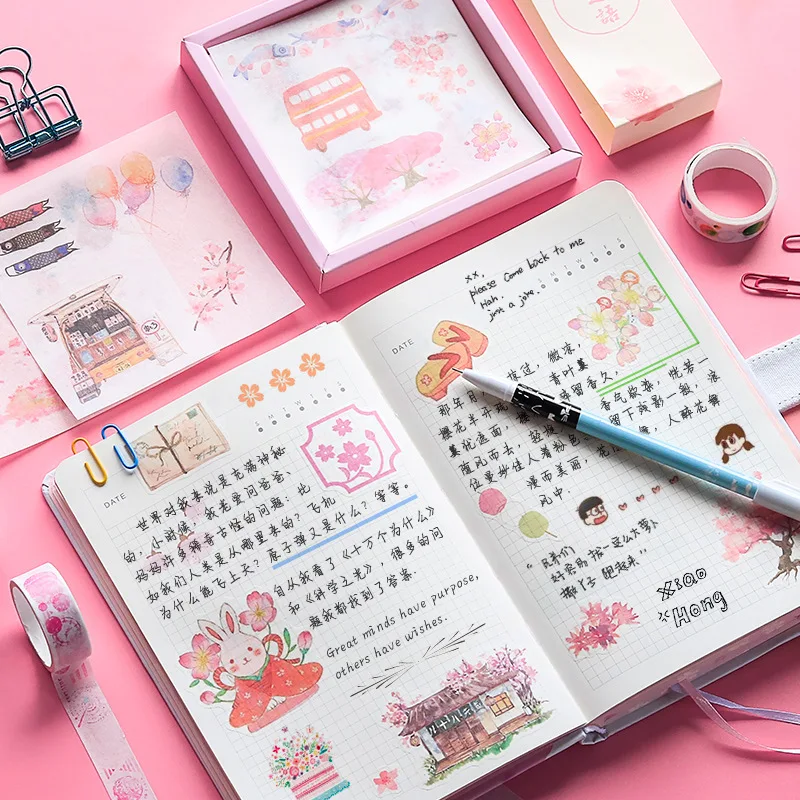 

50 листов/упаковка, наклейки в японском стиле для девочек