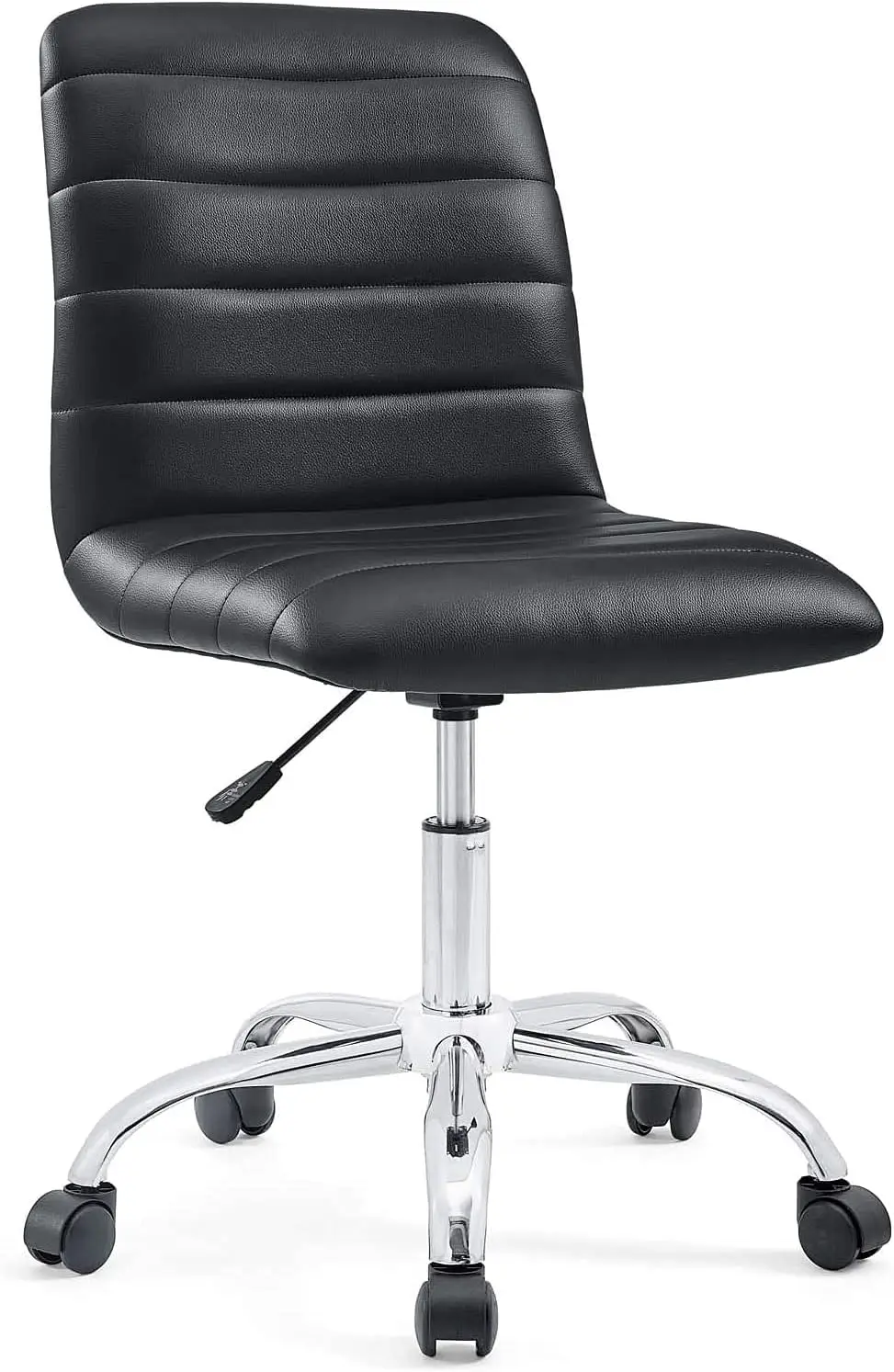 Modway Ripple Ribbed Armless Mid Back Swivel Computer Desk Office Chair In Black 4