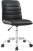 Modway Ripple Ribbed Armless Mid Back Swivel Computer Desk Office Chair In Black 4
