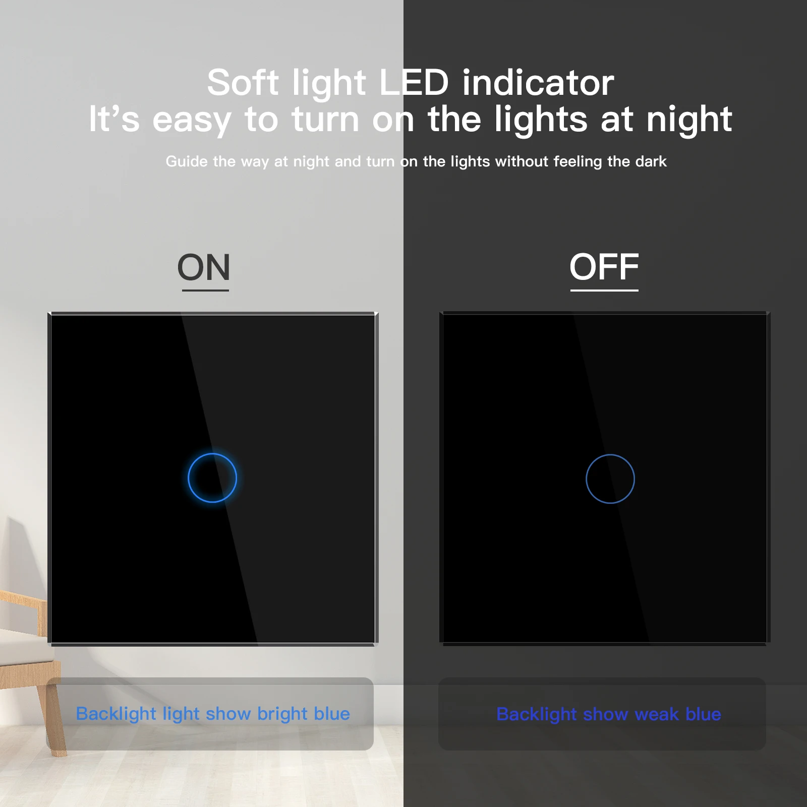 painel de vidro cristal 1 gang 2 gang 3gang 1way backlight 03