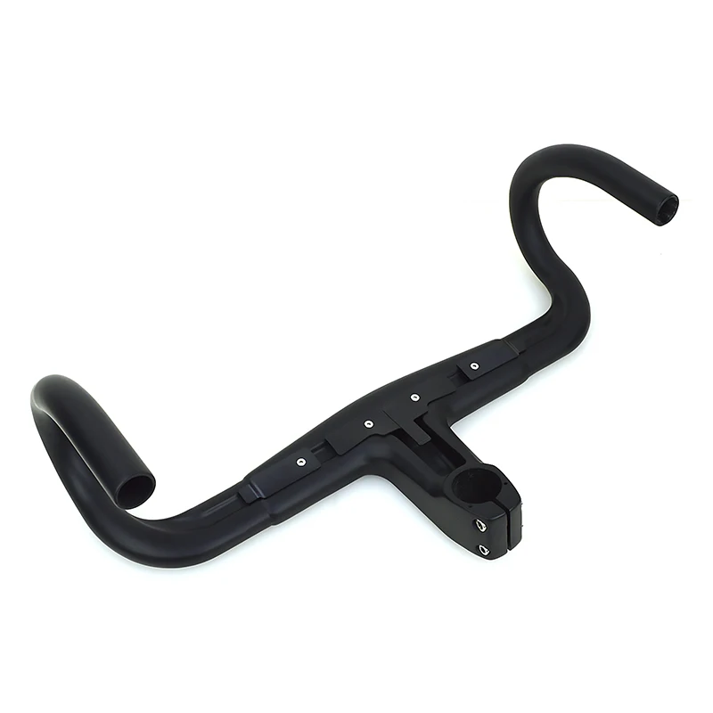Bicycle Handlebar New Road Bike UD Full Carbon Fibre Handlebar And Stem Integrated Round Tube With 31.8mm Conversion Adapter 28.6mm
