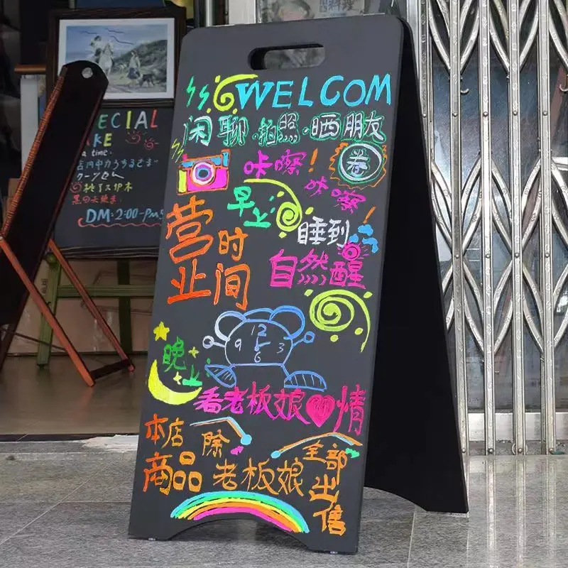 78X38Cm 바닥 유형 양면 칠판 수직 바 커피 숍 광고 보드 레스토랑 이동식 메뉴 디스플레이 카드